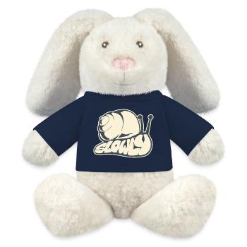 Slowly, Drawn Word (V2) - MiniFeet® RecycelHase® Bunny Cream - french navy - Front