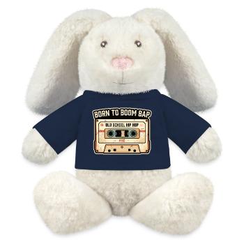 Old School Hip Hop Kassette Retro Design - MiniFeet® RecycelHase® Creme - French Navy - Vorne