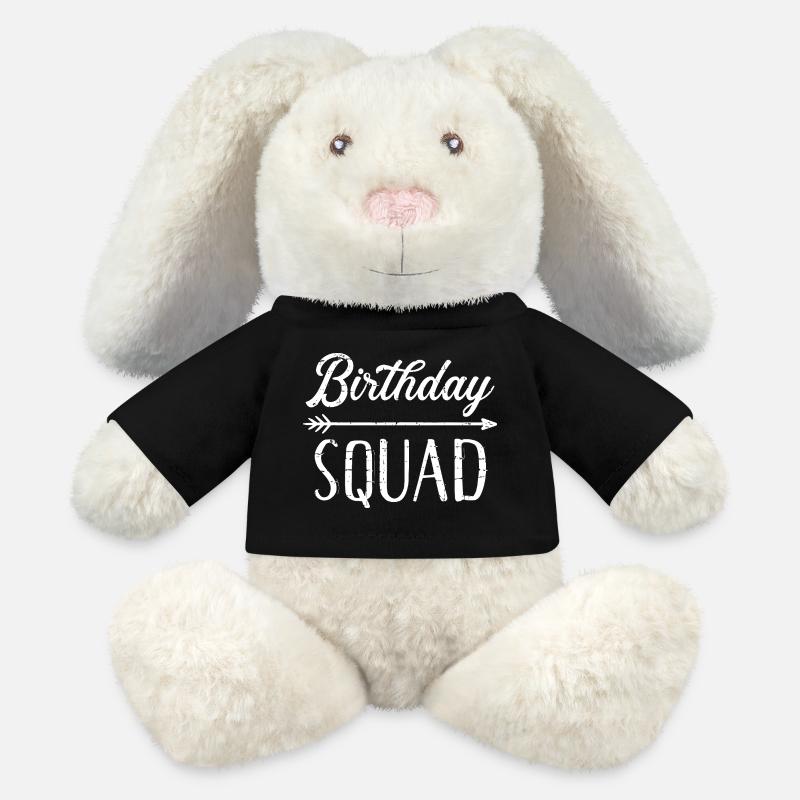 Birthday Squad Arrow - MiniFeet® RecycelHase® Bunny Cream - black