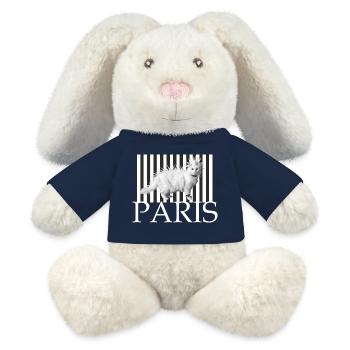 Paris Mohawk Punk Cat in Stripe Print - MiniFeet® RecycelHase® Bunny Cream - french navy - Front