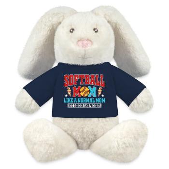 Softball Mom Louder And Proud - MiniFeet® RecycelHase® Bunny Cream - french navy - Front