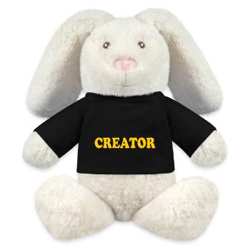 Creator - Lapin en peluche recyclé MiniFeet® Crème - noir - Devant