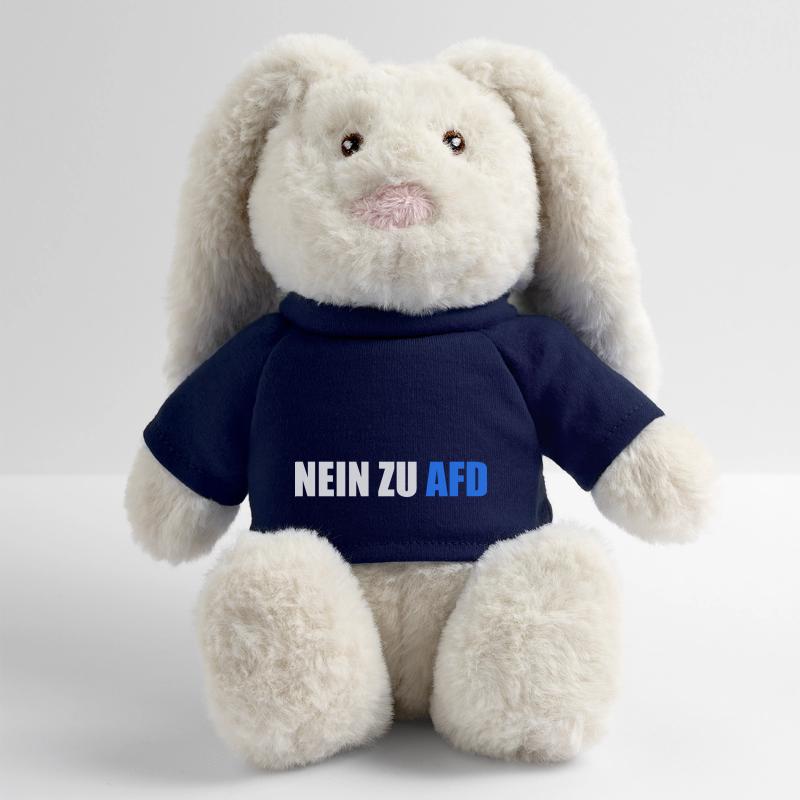 Non à afd Lapin en peluche recyclé MiniFeet® Crème