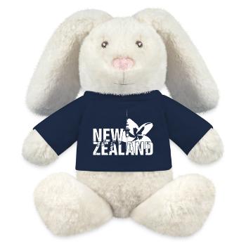 New Zealand - Lapin en peluche recyclé MiniFeet® Crème - bleu marine - Devant