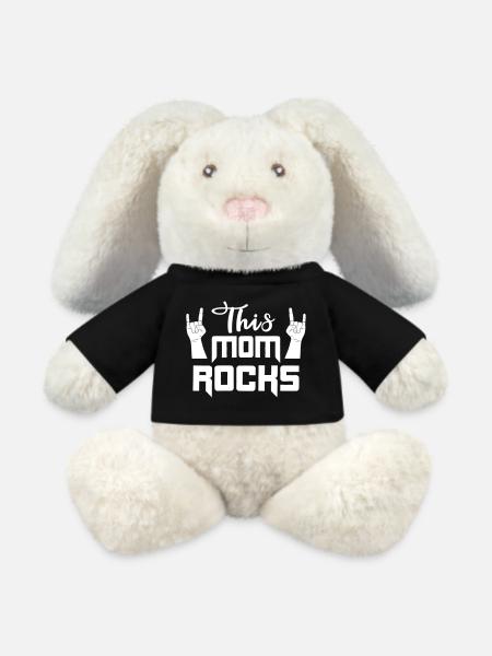 This Mom rocks Coole beste Mama Geschenk - MiniFeet® RecycelHase® Creme - Schwarz