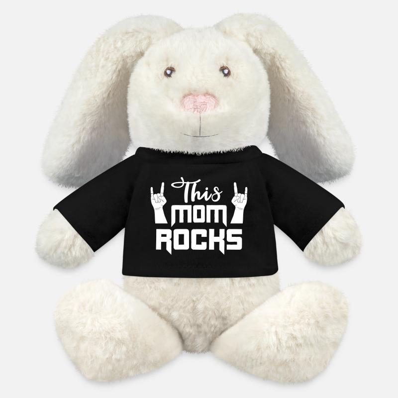 This Mom rocks Coole beste Mama Geschenk - MiniFeet® RecycelHase® Creme - Schwarz