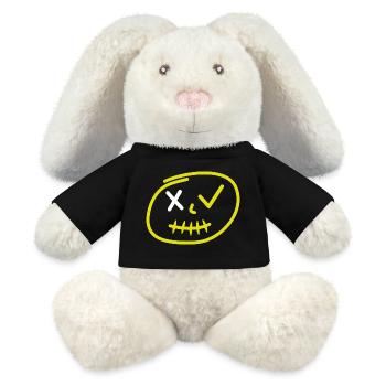 Visage de tendance - Lapin en peluche recyclé MiniFeet® Crème - noir - Devant