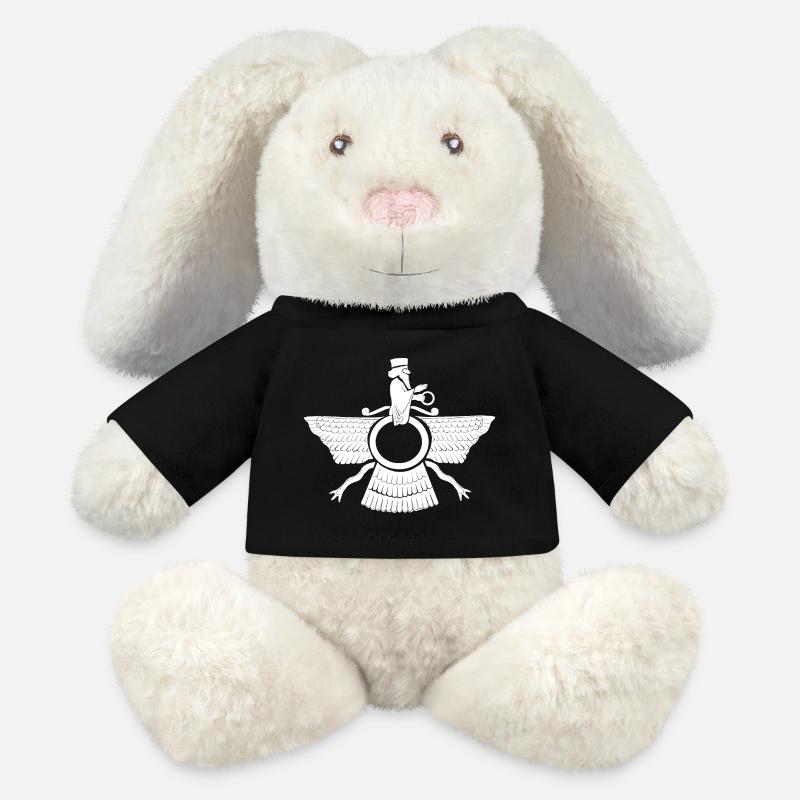Faravahar - Iran - MiniFeet® RecycelHase® Creme - Schwarz