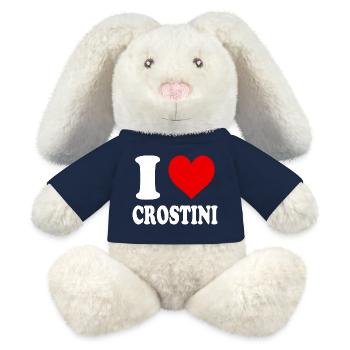 I Love Croutons Heart Funny Witty - MiniFeet® RecycelHase® Bunny Cream - french navy - Front