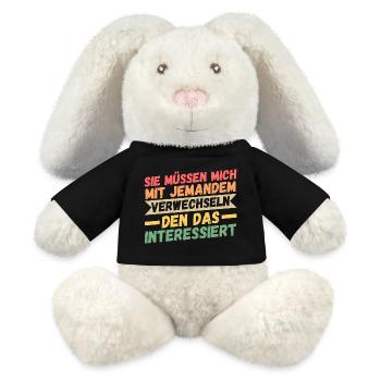 Funny sayings work colleagues office humor - MiniFeet® RecycelHase® Bunny Cream - black - Front