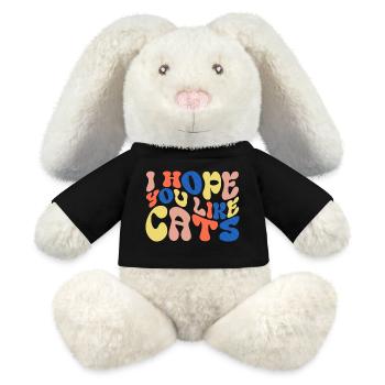 Ich hoffe, du magst Katzen - MiniFeet® RecycelHase® Creme - Schwarz - Vorne