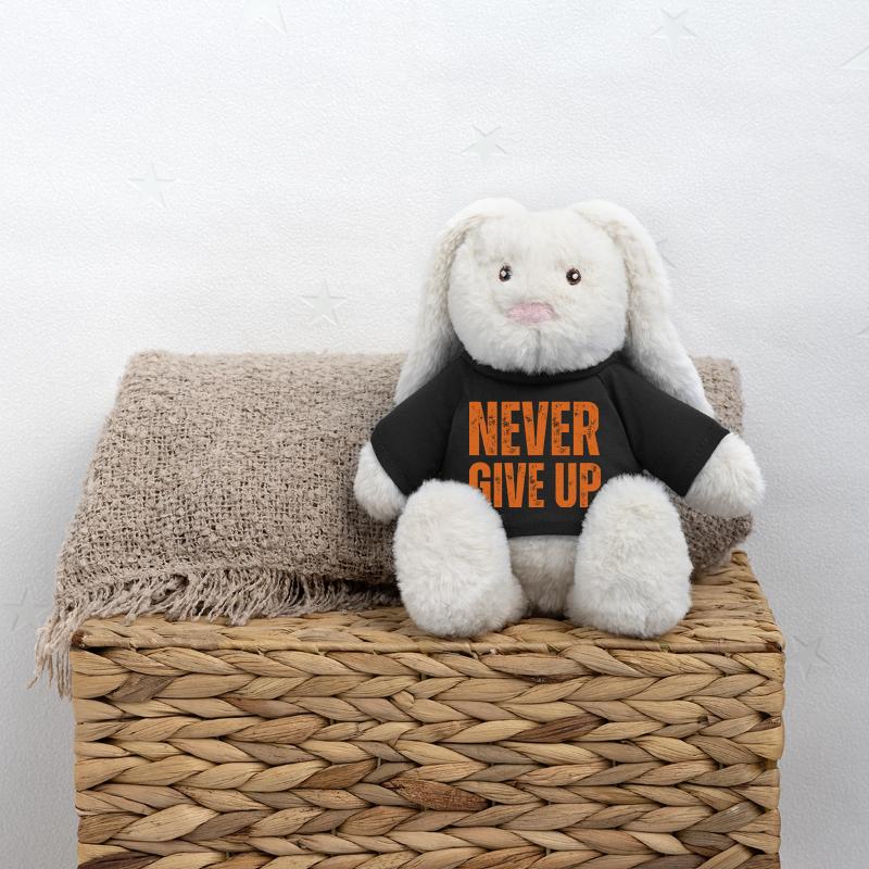 NEVER GIVE UP MiniFeet® RecycelHase® Creme