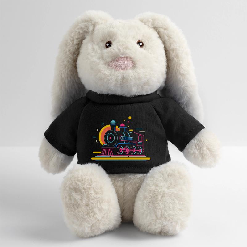 Caricature ferroviaire Lapin en peluche recyclé MiniFeet® Crème