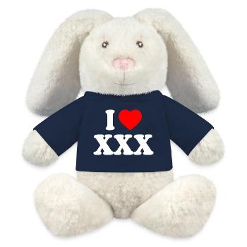 I love xxx - MiniFeet® RecycelHase® Bunny Cream - french navy - Front