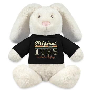 Original 1965 Vintage 1965 Anniversaire Rétro 1965 - Lapin en peluche recyclé MiniFeet® Crème - noir - Devant