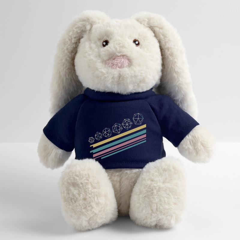 Rétro minimaliste polyédrique jeu de dés de table RPG Lapin en peluche recyclé MiniFeet® Crème