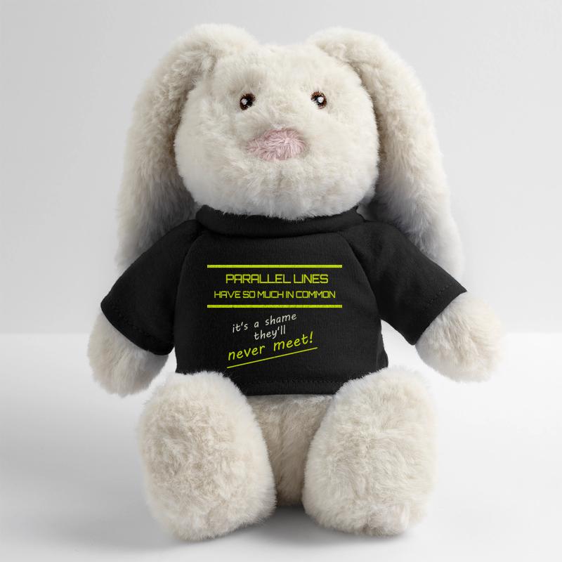 Drôle de lignes parallèles Math Tee Lapin en peluche recyclé MiniFeet® Crème