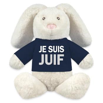 ICH BIN JÜDISCHES T-SHIRT - MiniFeet® RecycelHase® Creme - French Navy - Vorne