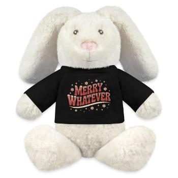 Funny Christmas motif Christmas grouch - MiniFeet® RecycelHase® Bunny Cream - black - Front