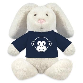 Cute Monkey Head – Jungle Animal Design - MiniFeet® RecycelHase® Bunny Cream - french navy - Front