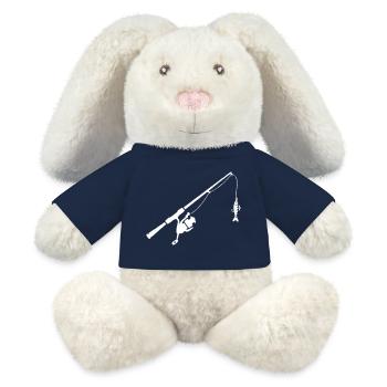 Angelrute Spinnrute Fisch Fang Vektor - MiniFeet® RecycelHase® Bunny Cream - french navy - Front