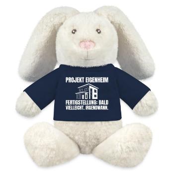 House Building Project Own Home Humor Builder - MiniFeet® RecycelHase® Bunny Cream - french navy - Front