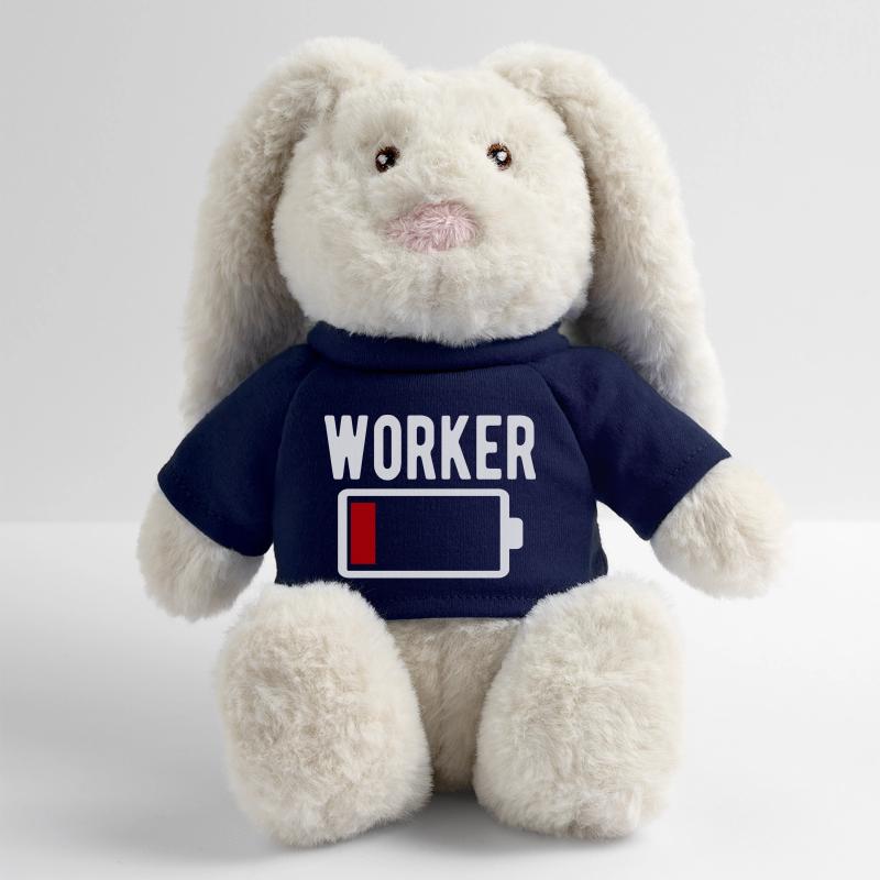 Worker Worker Battery Low Funny MiniFeet® RecycelHase® Bunny Cream