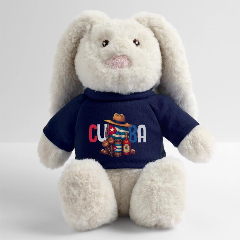 Cuba Pride & Home - Design du drapeau de Cuba Lapin en peluche recyclé MiniFeet® Crème