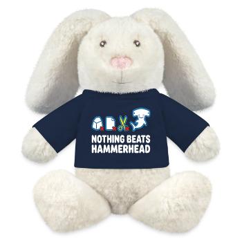Nothing Beats Hammerhead Hammerhead Shark Motif - MiniFeet® RecycelHase® Bunny Cream - french navy - Front