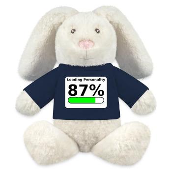 Chargement de la personnalité 87 % – T-shirt Statement Geek - Lapin en peluche recyclé MiniFeet® Crème - bleu marine - Devant