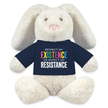 Pride Month LGBT – Respektiere meine Existenz oder erwarte meine Existenz - MiniFeet® RecycelHase® Creme - French Navy - Vorne