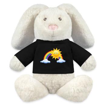 rainbow sun clouds weather rainbow sun cloud41 - MiniFeet® RecycelHase® Bunny Cream - black - Front