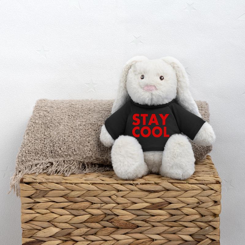 Stay cool Lapin en peluche recyclé MiniFeet® Crème