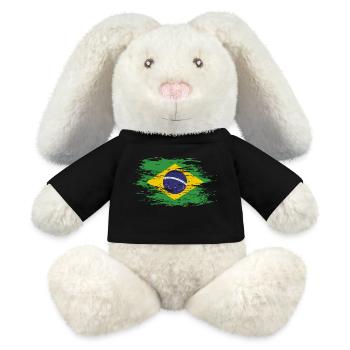 Brésil utilisé - Lapin en peluche recyclé MiniFeet® Crème - noir - Devant