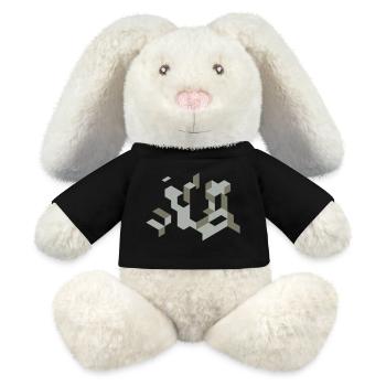 Perspective Construction Cube Teindre Yourself Labyrinthe 3D - Lapin en peluche recyclé MiniFeet® Crème - noir - Devant
