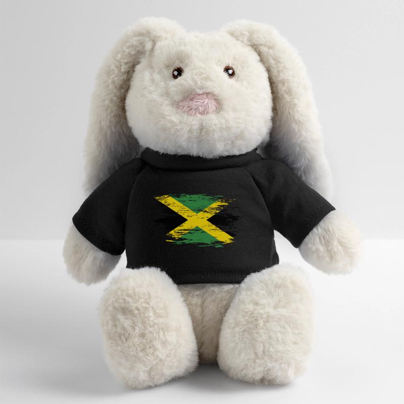 Drapeau de la Jamaïque utilisé Lapin en peluche recyclé MiniFeet® Crème
