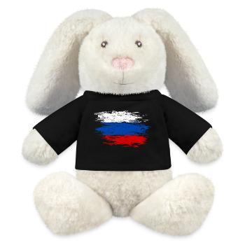 Russland Flagge - MiniFeet® RecycelHase® Creme - Schwarz - Vorne