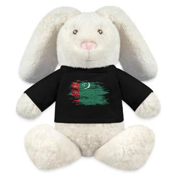 Turkmenistan Flagge - MiniFeet® RecycelHase® Creme - Schwarz - Vorne