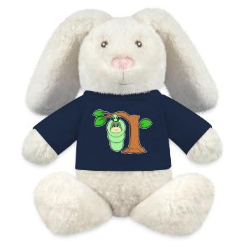 Sac de couchage Caterpillar - Lapin en peluche recyclé MiniFeet® Crème - bleu marine - Devant