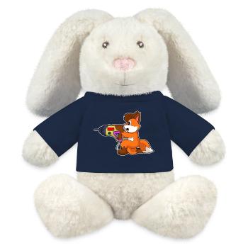 Fuchs Handwerker Bohrmaschine Handwerk - MiniFeet® RecycelHase® Creme - French Navy - Vorne