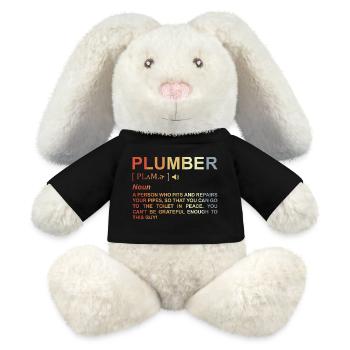 Terme de plombier - Lapin en peluche recyclé MiniFeet® Crème - noir - Devant
