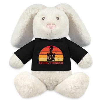Serial Thinker Skeleton Thinking Retro Sunset - MiniFeet® RecycelHase® Bunny Cream - black - Front
