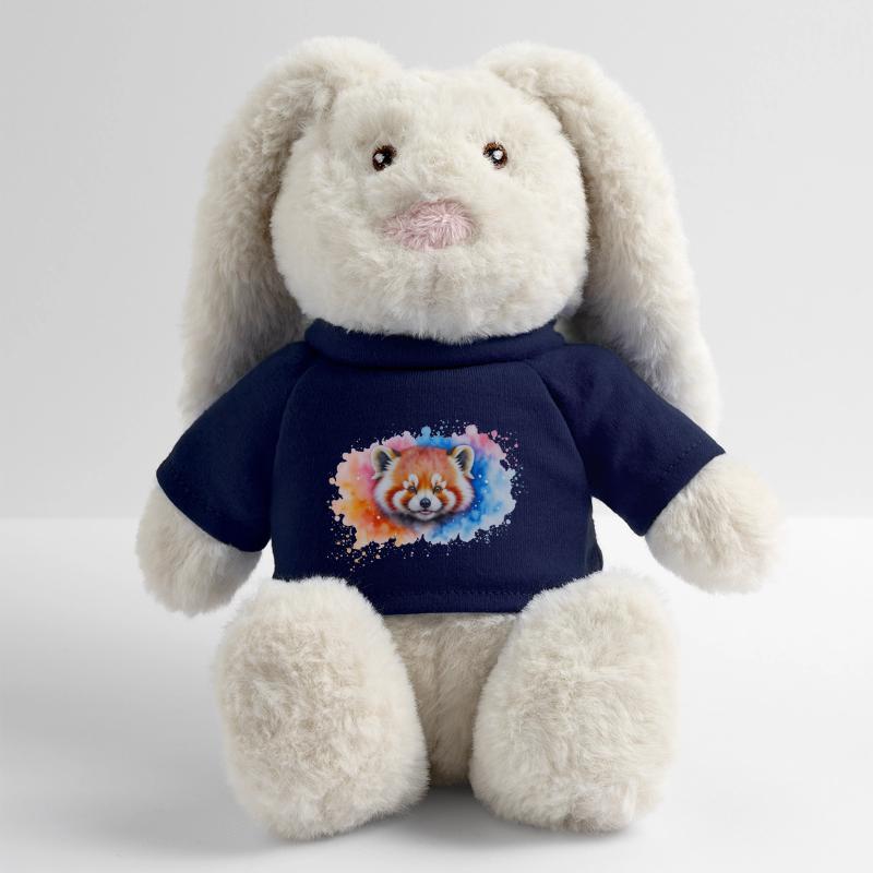 Aquarelle Red Panda Splash Lapin en peluche recyclé MiniFeet® Crème