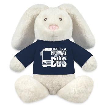 Life is a Highway and I'm the Bus Driver - MiniFeet® RecycelHase® Bunny Cream - french navy - Front
