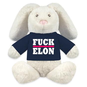 Fuck elon - MiniFeet® RecycelHase® Creme - French Navy - Vorne