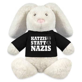 katzis statt nazis - MiniFeet® RecycelHase® Creme - Schwarz - Vorne