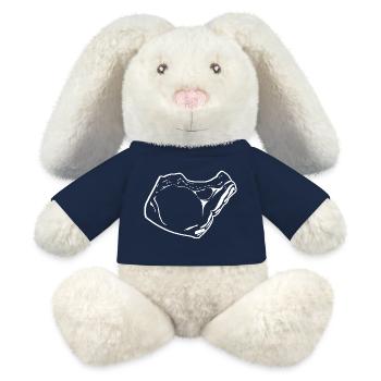 Steak Sketch - MiniFeet® RecycelHase® Bunny Cream - french navy - Front
