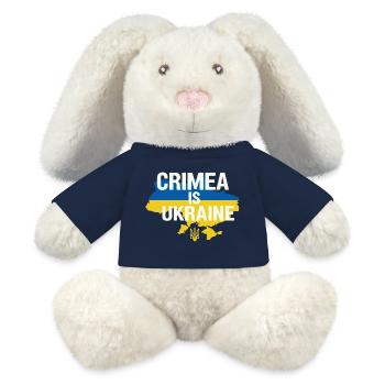 Crimea Is Ukraine Banner - MiniFeet® RecycelHase® Bunny Cream - french navy - Front