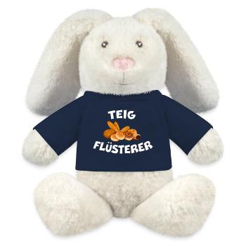 TEIGFLÜSTERER Bäcker Spruch Brot backen - MiniFeet® RecycelHase® Creme - French Navy - Vorne