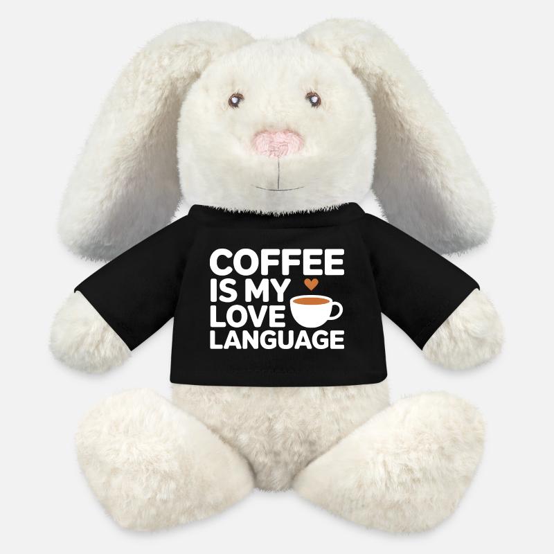 Coffee Is My Love Language – Lustiger Kaffee Spruc - MiniFeet® RecycelHase® Creme - Schwarz